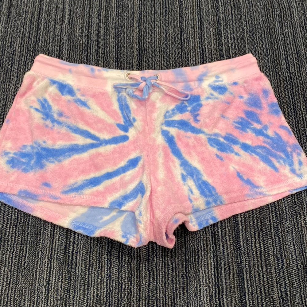 Tie dye Terry cloth shorts